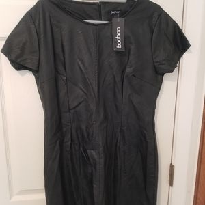 BOOHOO 👗 FAUX LEATHER DRESS 16